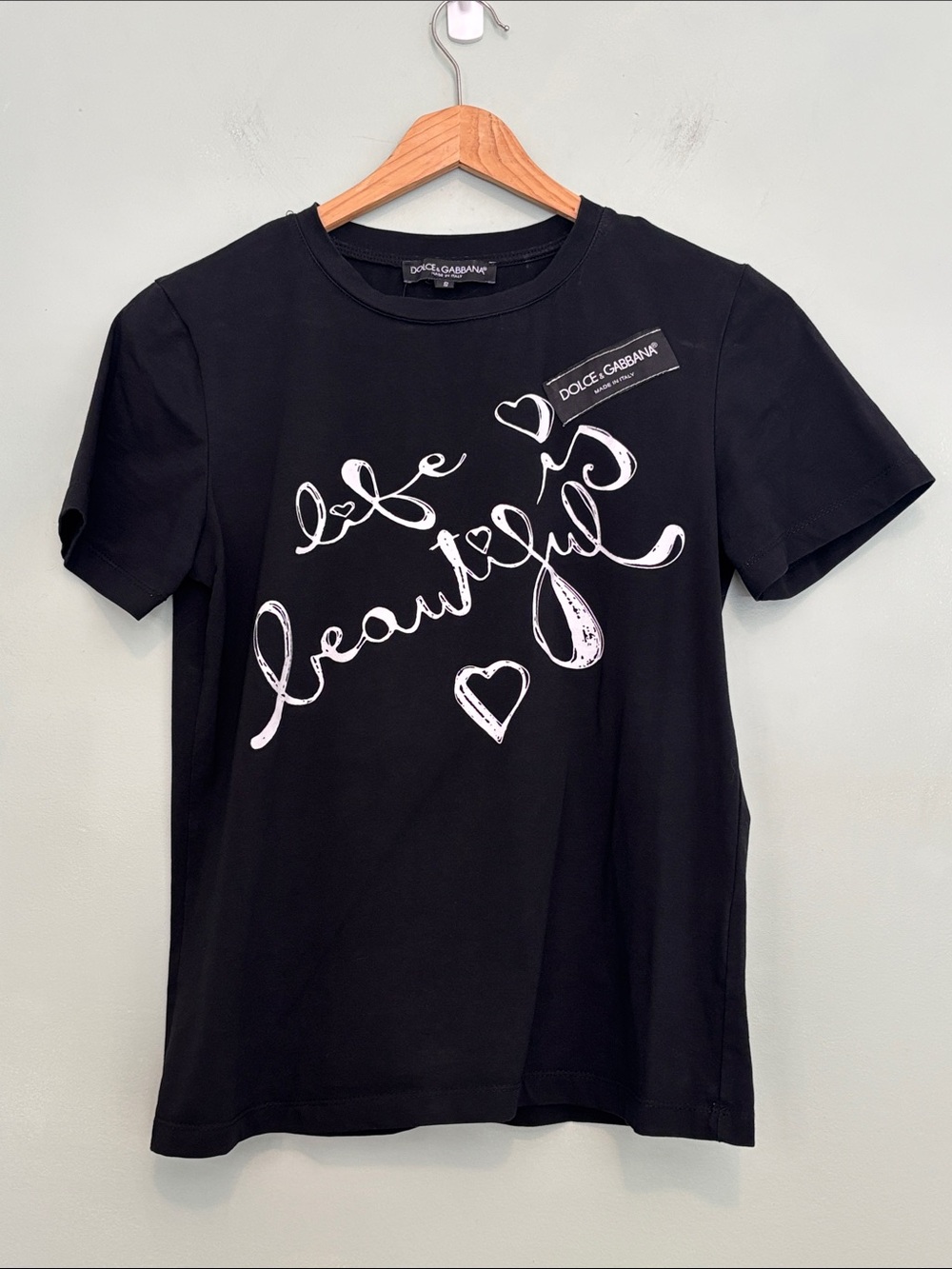 D&G Life is Beautiful Graphic T-Shirt (Size S)
